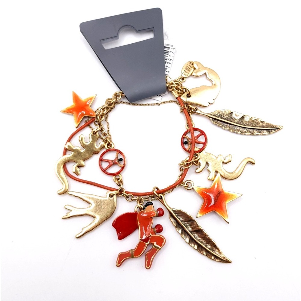 Pilgrim Charm Bracelet Gold‎ Enamel Boho Danish Design